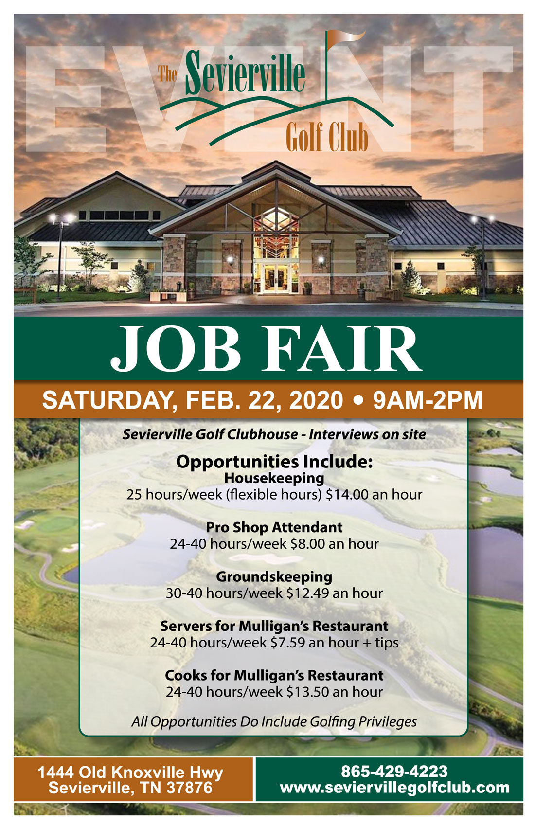 Sevierville Golf 11x17 Job Fair