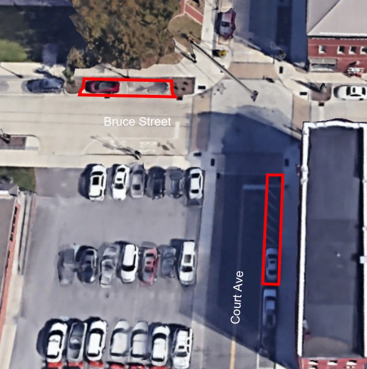 City schedules parking space restriping downtown and Forks of the River Cemetery Park, Saturday, June 21-Sunday, June 22